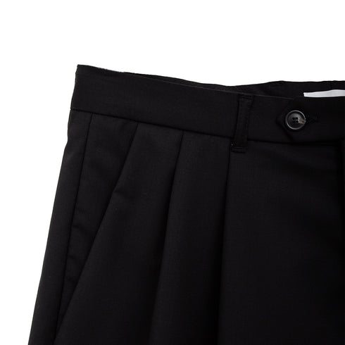 Lownn Wide Short Black Plain Wool SS24-WSHORT-834.601-5732 Degli Uberti